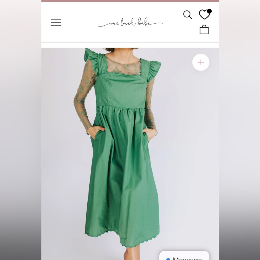One Loved Babe Fine by me dress- green midi dress